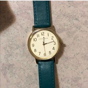 Teal Anne Klein Leather Watch with box